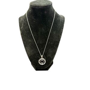 Avon sterling Silver inspirational filigree Necklace with pendant “Love” NIB